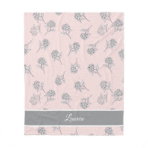 Blozende Roze Hortensia Bloemmotief Monogram
