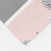Blozende Roze Hortensia Bloemmotief Monogram Fleece Deken (Hoek)
