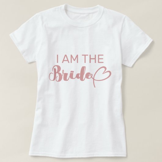 Blozende Roze Ik Ben De Bruid Bachelorette Groepsf T-shirt (Design voorkant)