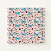Blozende Roze Insecten Monogram Notitieboek  (Achterkant)