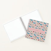 Blozende Roze Insecten Monogram Notitieboek  (Binnen)