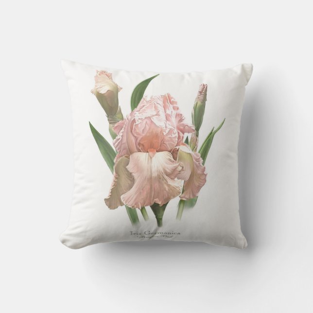 Blozende Roze Iris Kussen (Voorkant)