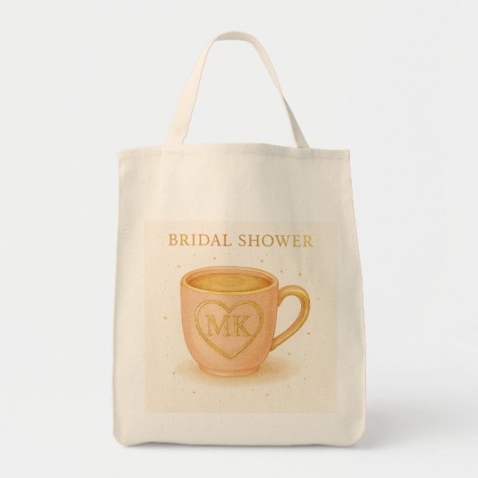 Blozende roze koffiekop tote bag (Voorkant)