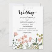 Blozende Roze Lente Botanische Trouwdag Kaart (Voorkant)