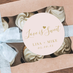 Blozende Roze Liefde is Zoet Trouwgeschenk Ronde Sticker