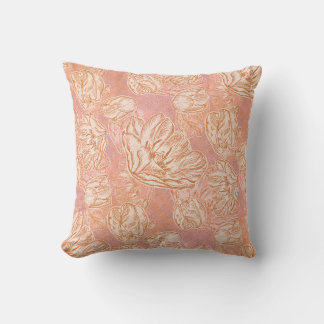 Blozende Roze Lijnkunst Tulp Bloemig Inpakpapier Kussen