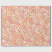 Blozende Roze Lijnkunst Tulp Bloemige Inpakpapier (Vlak)