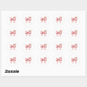 Blozende Roze Lint Waterverf Ronde Sticker (Vel)