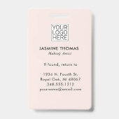 Blozende Roze Logo Foto Make-up Badge (Achterkant)