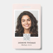 Blozende Roze Logo Foto Make-up Badge (Voorzijde)