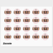 Blozende Roze Logo Foto Make-up Bedankt Ronde Sticker (Vel)