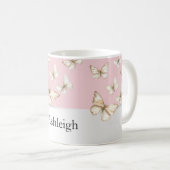 Blozende Roze Luchten & Vlinders Koffiemok (Voorkant rechts)