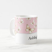 Blozende Roze Luchten & Vlinders Koffiemok (Voorkant links)