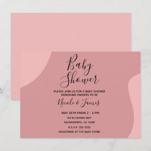 Blozende Roze Mauve Moderne Minimalistische Baby S Kaart