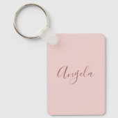Blozende roze met donkere naam of monogram set en sleutelhanger (Voorkant)