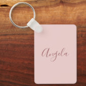 Blozende roze met donkere naam of monogram set en sleutelhanger (Voorkant)