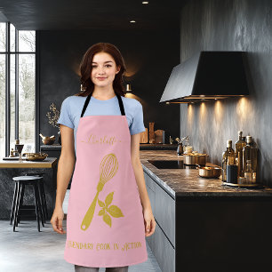 Blozende Roze met Metallic Goud Garde en Kruiden Schort
