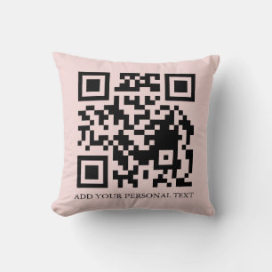 Blozende Roze Minimalistische QR Branding Accent Kussen
