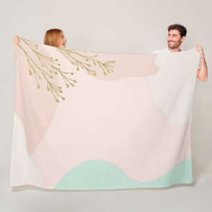 Blozende Roze Mint Abstract Modieuze Collectie Fleece Deken