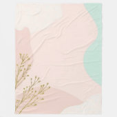 Blozende Roze Mint Abstract Modieuze Collectie Fleece Deken (Voorkant)
