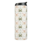 Blozende Roze Mint Groen Vlinder Thermosbeker (Gedraaid links)