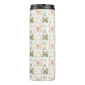 Blozende Roze Mint Groen Vlinder Thermosbeker (Achterkant)