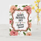 Blozende Roze Moeder Liefde Kaart (Gele Bloem)