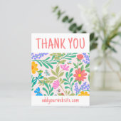 Blozende Roze Mooie Bloemige Bedankt Voor Uw Aanko (Staand voorkant)