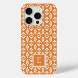 Blozende Roze Oranje Diamant Monogram iPhone 15 Pro Case