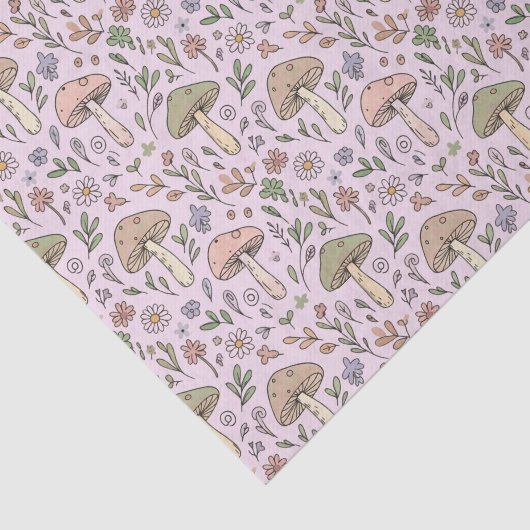 Blozende Roze Paddenstoelen Coquettecore Vrouwelij Tissuepapier (Detail)