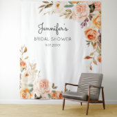 Blozende Roze & Perzik Bloemachtige Bruidsdouche o Wandkleed (In situ)
