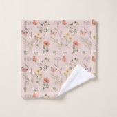 Blozende Roze Perzik Wilde Bloem Bad Handdoek (Wasdoekje)