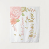 Blozende Roze & Perzikkleurige Rozen Bruids Trouw  Wandkleed (Voorkant)