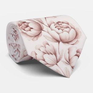 Blozende Roze Pioen Bloem Stropdas