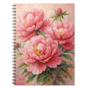 Blozende Roze Pioen Tuin Bloemen Notitieboek