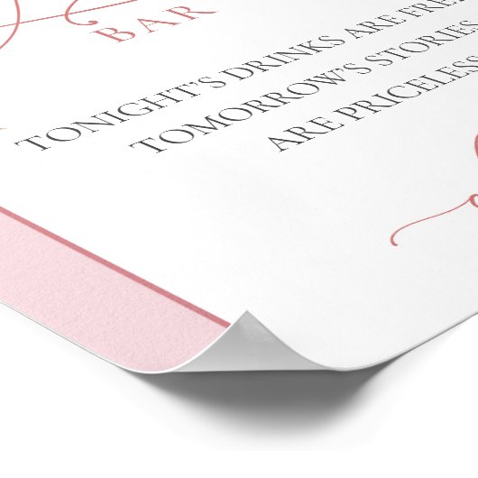 Blozende roze pioenrozen pampas boho boog open bar poster (Hoek)