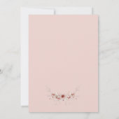 Blozende Roze Pompoen Rustieke Waterverf Trouwdag Kaart (Achterkant)