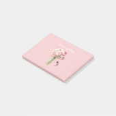 Blozende Roze Ranunculus Bloemen Lieveheersbeestje Post-it® Notes (Schuin)
