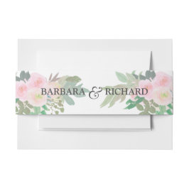 Blozende Roze Romantische Bloem Uitnodigingen Wikkel