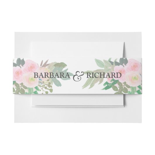 Blozende Roze Romantische Bloem Uitnodigingen Wikkel (Voorkant Voorbeeld)