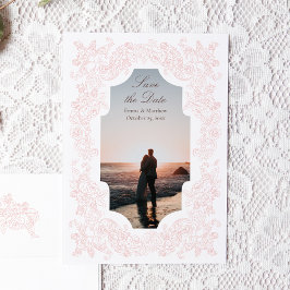 Blozende Roze Romantische Victoriaanse Foto Save The Date