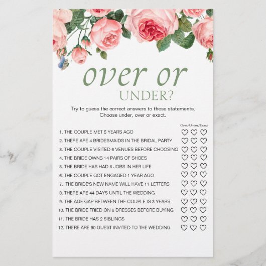 Blozende Roze Roos Bloemenspel Over of Onder Flyer (Voorkant)