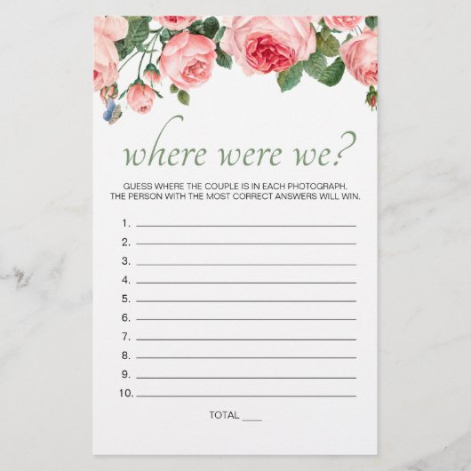 Blozende Roze Roos Bloemenspel Waar Waren We Flyer (Voorkant)