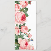 Blozende Roze Roos Bloemige Elegante Bruiloft Menu (Achterkant)
