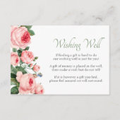 Blozende Roze Roos Bloemige Elegante Wensput Informatiekaartje (Voorkant)