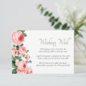 Blozende Roze Roos Bloemige Elegante Wensput Informatiekaartje (Staand voorkant)