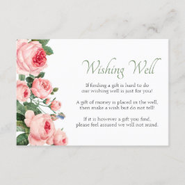 Blozende Roze Roos Bloemige Elegante Wensput Informatiekaartje