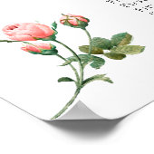 Blozende Roze Roos Bloemige Elegante Zitplaatskaar Poster (Hoek)