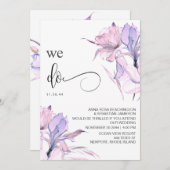 *~* Blozende Roze Roos Bloemige RSVP AR15 Bruiloft Kaart (Voorkant / Achterkant)