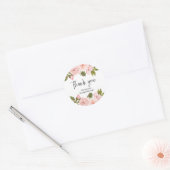 Blozende Roze Roos Bloemige Trouw Ovale Sticker (Envelop)